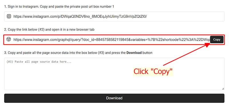 Copy link in box number 2
